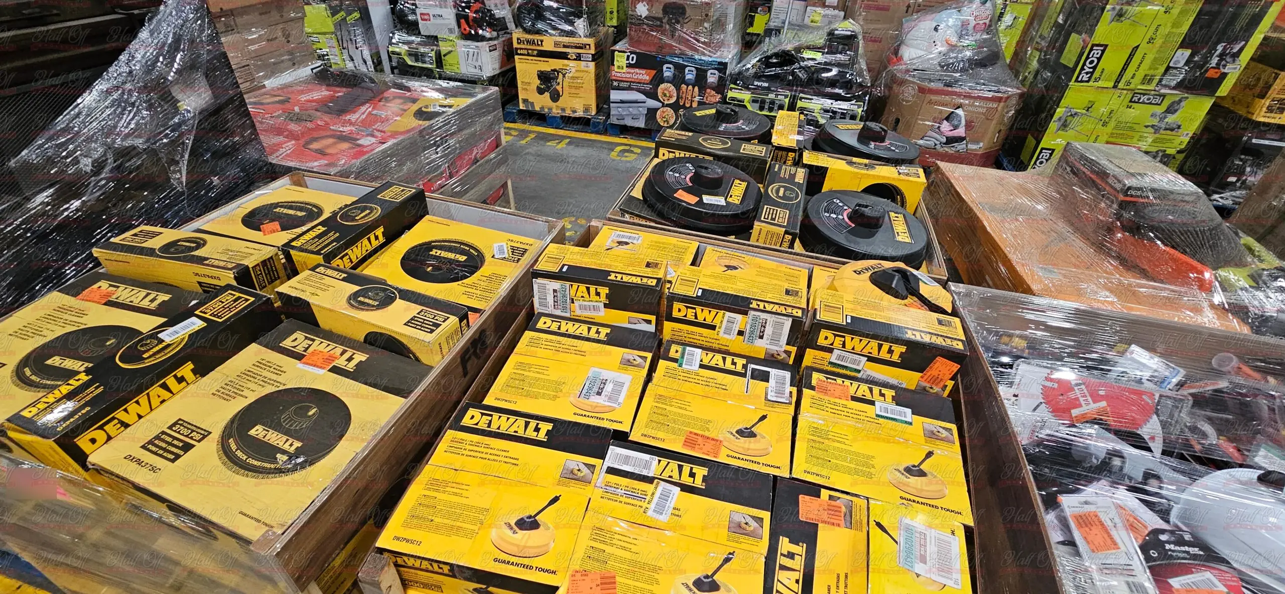 Bulk pallet of tool boxes